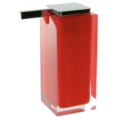 Soap Dispenser, Square, Red, Countertop